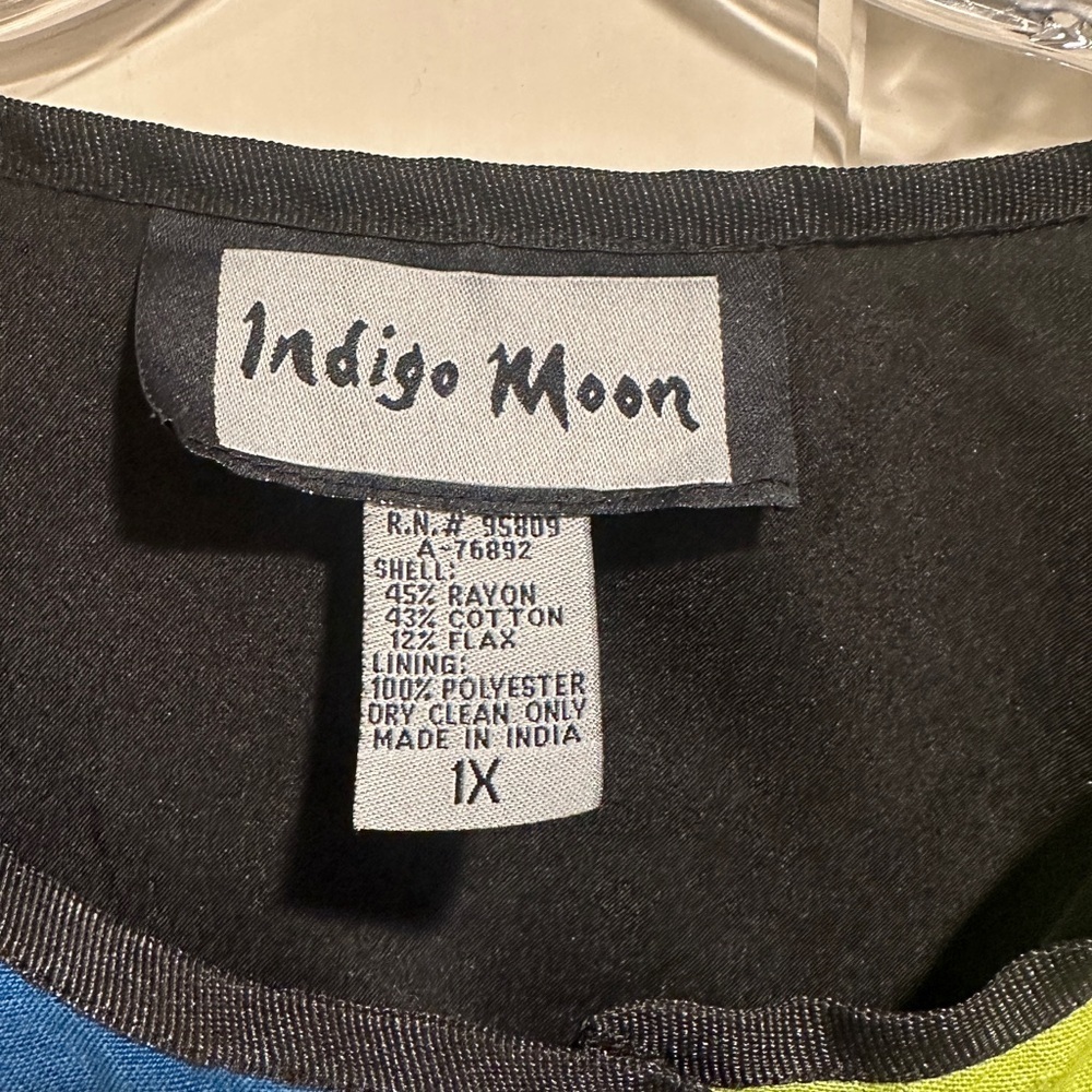Vintage Indigo Moon Colorful Embroidered Jacket 1X - Picture 2 of 4